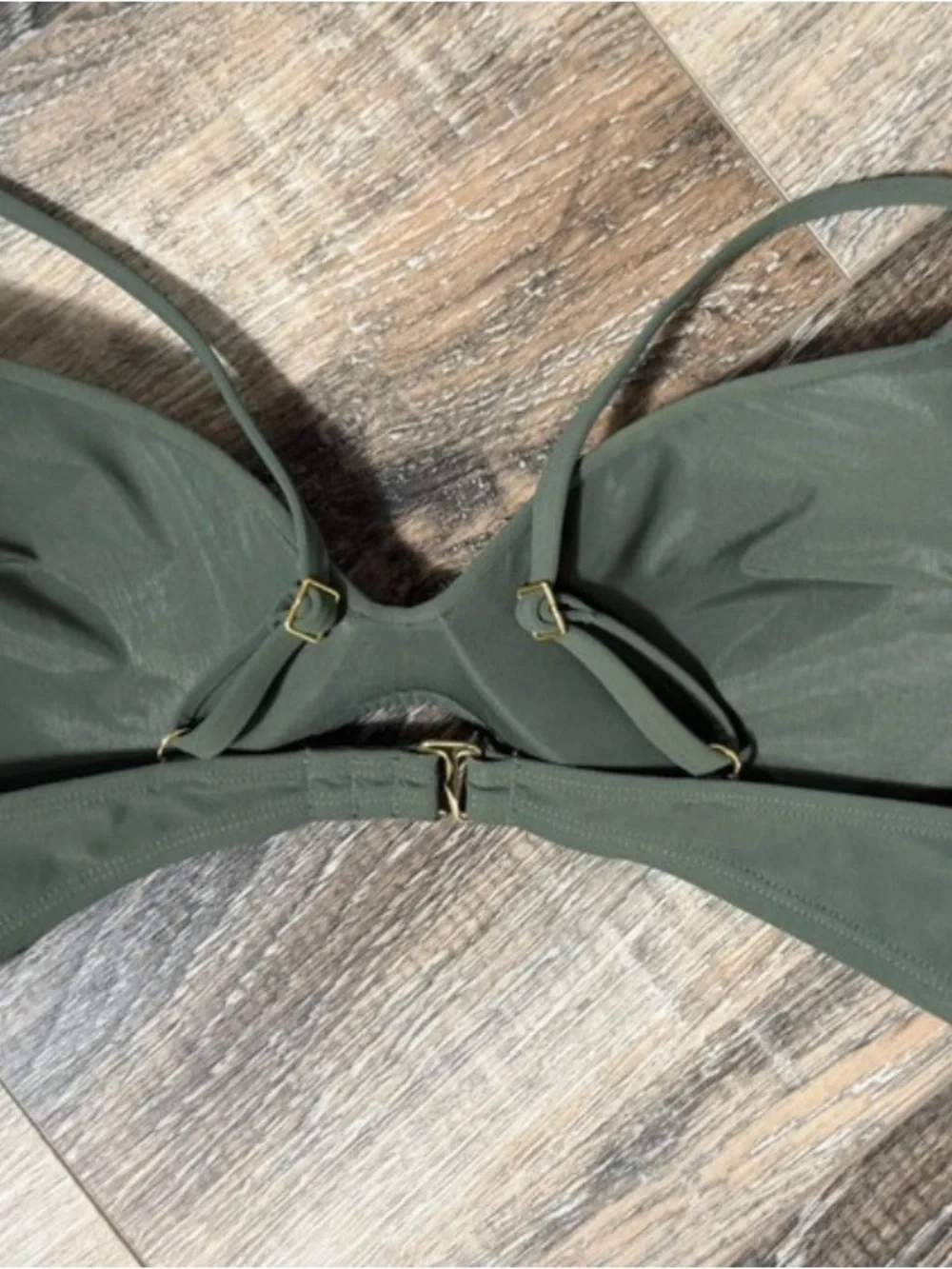 Tory Burch Olive Green Square Neck Bikini Set High Waist
